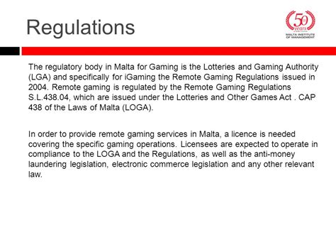 MALTA REMOTE GAMING REGULATIONS.